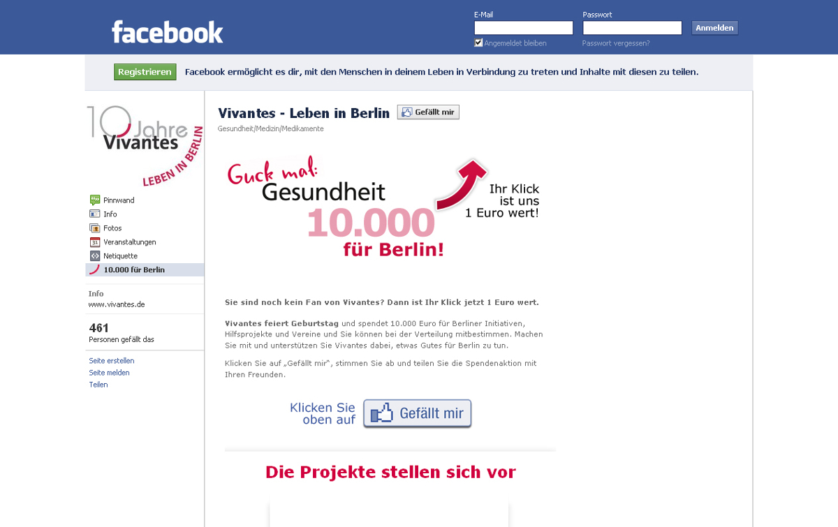 Facebook-Spendenaktion „10.000 für Berlin“