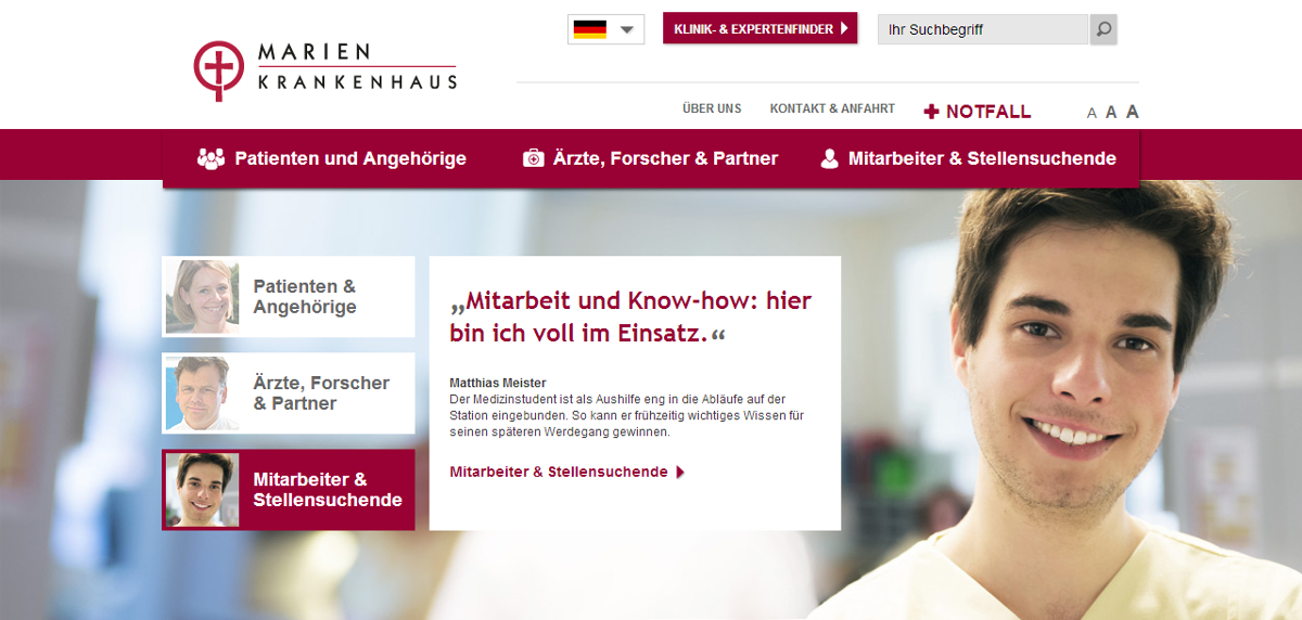 Neue Website des Marienkrankenhauses Hamburg