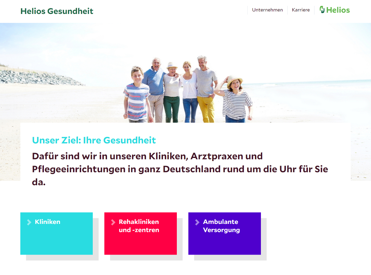 Neue Unternehmenswebsite der Helios Kliniken